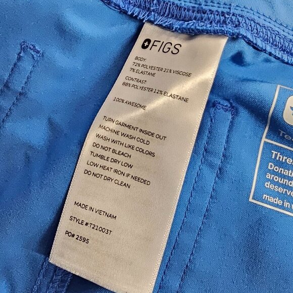 FIGS Technical Collection Womens Livingston Basic Scrub Pants, Blue, XXL / Tall - Picture 4 of 9